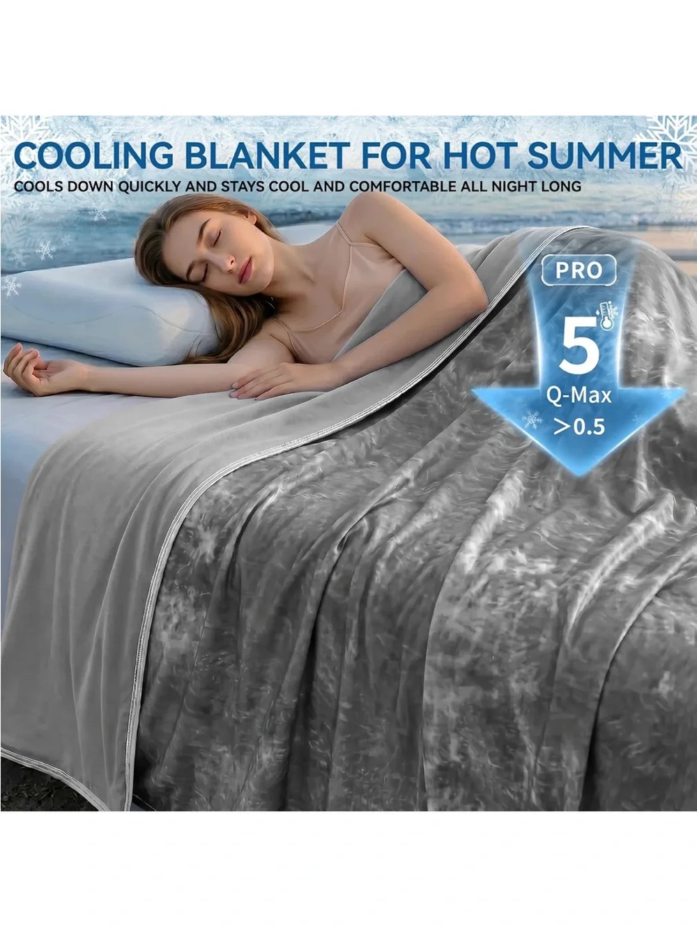 Plush Gray tie dye Cooling Blanket 60”x90”